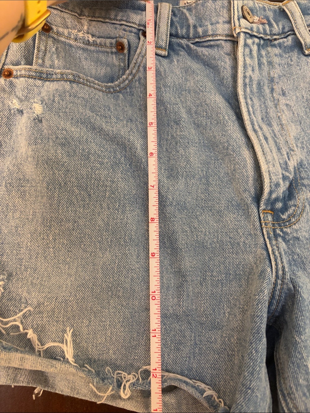 Light Blue Distressed Denim Shorts -Abercrombie & Fitch - Picture 4 of 4